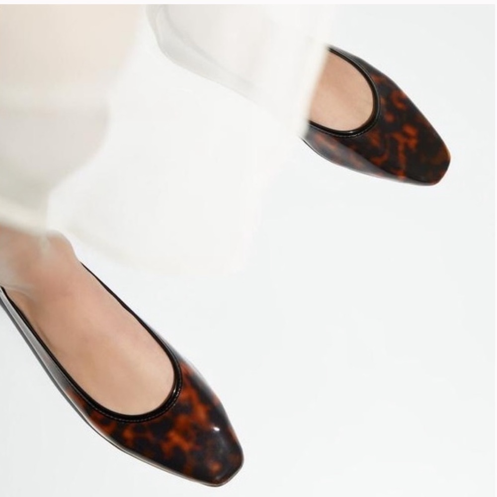 Zara Tortoiseshell Effect Ballet Flats - Picture 4 of 8